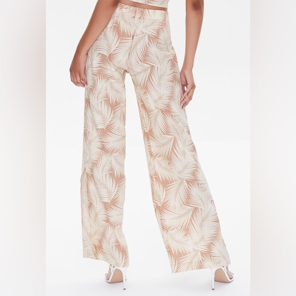 Forever21 Linen Blend Leaf Print Pants - Picture 4 of 5